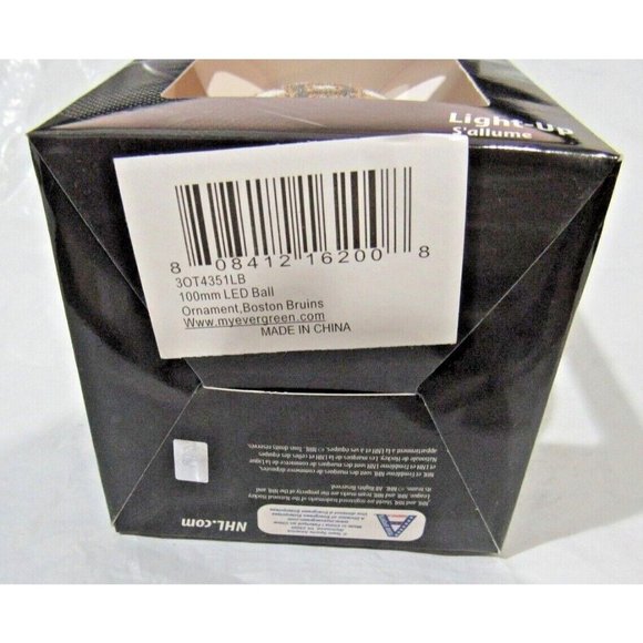 NHL Boston Bruins LED Ball Ornament Glitter Plaid by Team Sports America - Picture 5 of 6